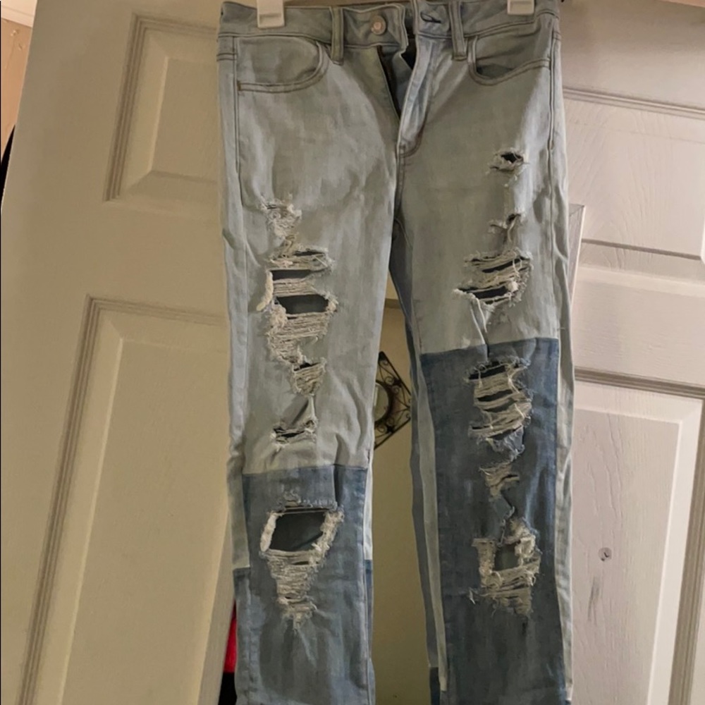 Colorblock American Eagle Skinny Jeans